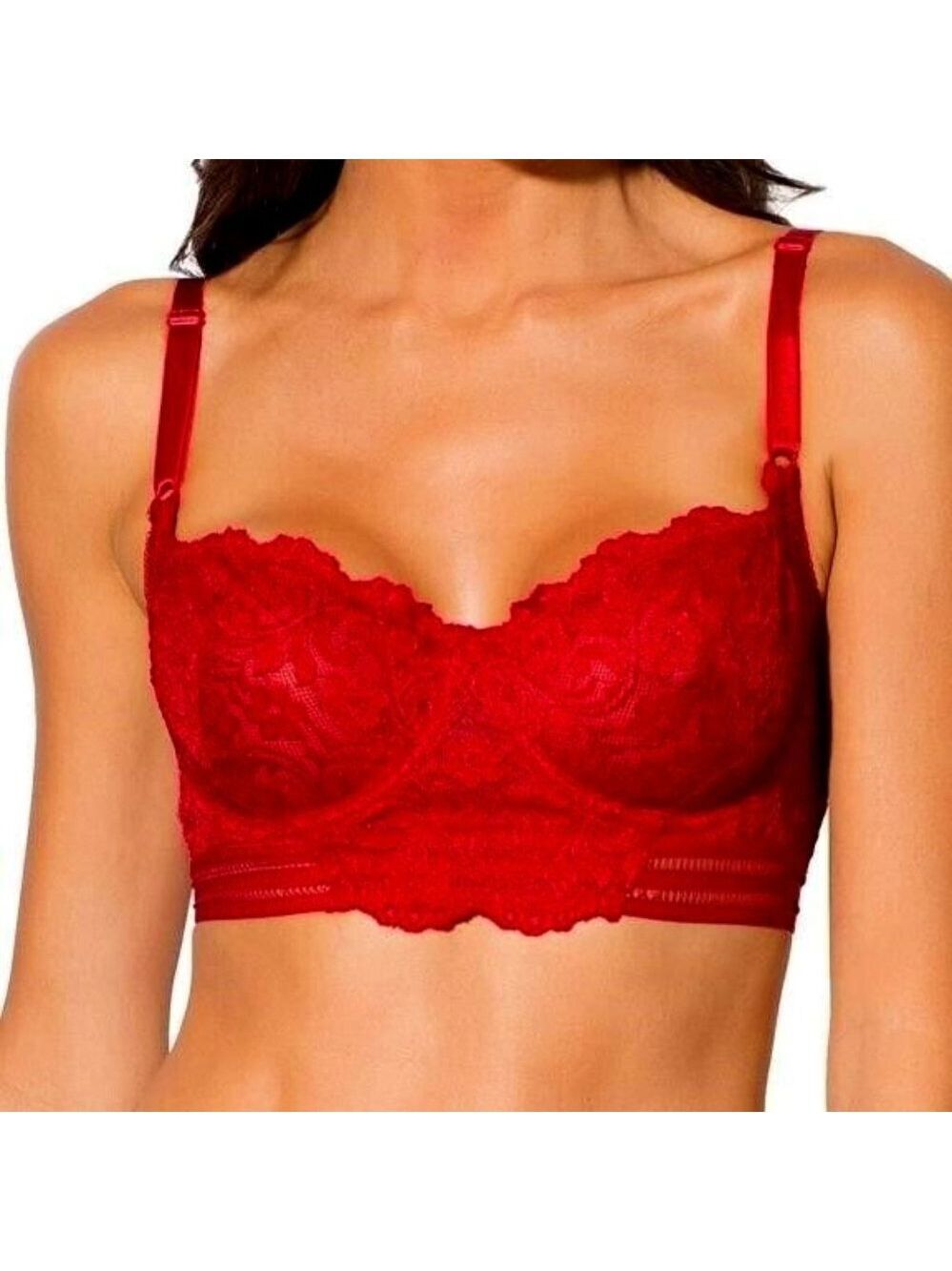 Smart & Sexy Signature Lace Underwire Longline Bra 42D NWOT